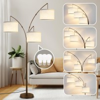 Arc Floor Lamps For Living Room Modern Mid Century Tall Standing Floor Lamp With Heavy Base For Bedroom Office 3Light Floor Lam