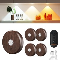 Mekkleon Puck Lights With Remote Control Rechargeable Wireless Under Cabinet Lighting 2000Mah Battery Operated Tap Push Touch Li