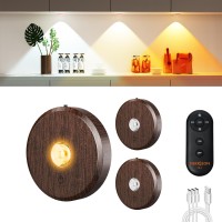 Mekkleon Puck Lights With Remote Control Rechargeable Wireless Under Cabinet Lighting 2000Mah Battery Operated Tap Push Touch Li