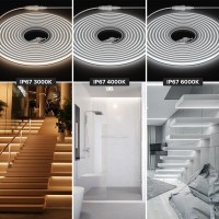 Btflighting Fcob Cob Led Strip Flexible High Density Uniform Diffused Neon Light Ip67 Waterproof 164Ft Dc12V Cool White 6000K