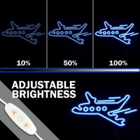 Airplane Neon Sign For Wall Decor Dimmable Led Airplane Neon Sign For Boys Room Airplane Neon Light Signs Light Up Sign For Kids