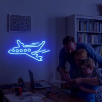 Airplane Neon Sign For Wall Decor Dimmable Led Airplane Neon Sign For Boys Room Airplane Neon Light Signs Light Up Sign For Kids