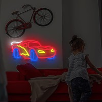 Car Neon Sign For Wall Decor Dimmable Racing Car Neon Sign Led Neon Light Neon Racing Car Sign Car Neon Lights Signs Light Up Si