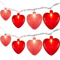 Valentines Day Decor 85Ft Heart Fairy String Lights With 10 Red Pink 3D Heart Lights Connectable Valentines Day Love Heart S