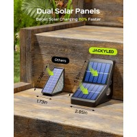 Dual Panels Solar Step Lights Outdoor Waterproof Super Bright 3 Color Solar Deck Lights For Outside 6 Pack Outdoor Stair Light