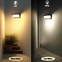 Modern Outdoor Wall Sconce Lighting 5000K 2 Pack, Led 3 Color White Outdoor Light Fixture Wall Mount Exterior Lights For House,Black 1500Lm Outside Porch Lights For Garage Entryway (Convex-Cct)