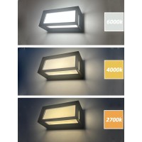 Rosykite Outdoor Sconce Wall Lighting, Square Led Porch Lights Outdoor 18W 3000K 4000K 5000K 3 Color Changeable,Exterior Outside Wall Lights For House Doorway,Carriage