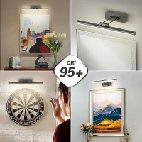 Jusheng Battery Operated Picture Light With Remote And Timer Wireless Art Light With Swing Arm Rechargeable Gallery Lighting D