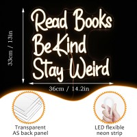 Read Books Be Kind Stay Weird Neon Sign Letter Led Neon Lights Dimmable Usb Powered 1417X13Cool Wall Decorative Light Bedroom B