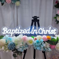 Baptism Neon Sign For Baptism Decor Baptized In Christ 236 56 Inches Neon Sign Perfect For Childrens Birthday Decoration Ba