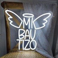 Mi Bautizo 15751385 Inches Led Neon Sign Mi Bautizo Neon Sign For Baptism Decorations Mi Bautizo Sign Perfect For Childrens