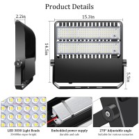 Biritalo 36000Lm Led Stadium Flood Light Commercial 1500W Equivalent Led Arena Lighting Wall Mount Stadium Floodlights Outdoor 5