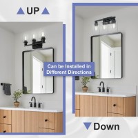 Dekang Black Bathroom Lights Over Mirror Antirust 3Light Vanity Lighting Fixture For Bathroom Modern Wall Sconce Light For L