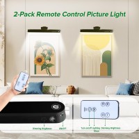 2Pack 16Inch Picture Light Battery Operated Rechargeable Magnetic Led Lights With Remote Dimmable Timer Painting Light Art D