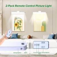 2Pack 16Inch Picture Light Battery Operated Rechargeable Magnetic Led Lights With Remote Dimmable Timer Painting Light Art D