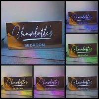 Personalized Name Mirror Led Light Up Mirror Wall Decoration Custom Name Multi Colour Light Neon Sign, Christmas Wedding Bedroom Birthday Room Decor Gifts For Wife, Girlfriend, Kids (Rectangular)