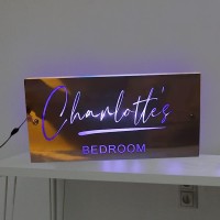 Personalized Name Mirror Led Light Up Mirror Wall Decoration Custom Name Multi Colour Light Neon Sign, Christmas Wedding Bedroom Birthday Room Decor Gifts For Wife, Girlfriend, Kids (Rectangular)