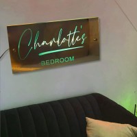 Personalized Name Mirror Led Light Up Mirror Wall Decoration Custom Name Multi Colour Light Neon Sign, Christmas Wedding Bedroom Birthday Room Decor Gifts For Wife, Girlfriend, Kids (Rectangular)