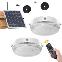 Sunbonar Solar Ceiling Lights Indoor Outdoor2 Pack Dimmable Daytime 3000K4000K6000K Solar Shed Lights With Onoff Switch