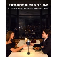 Superdanny Cordless Table Lamps 3 Adjustable Height 3 Light Colors Dimmable 4000Mah Rechargeable Battery Operated Table Light