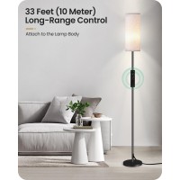 Goebleson Dimmable Floor Lamp For Living Room Corner Floor Lamp With Remote 66 Standing Tall Lamp Linen Lampshade 10W 800L