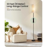 Goebleson Dimmable Floor Lamp For Living Room Corner Floor Lamp With Remote 66 Standing Tall Lamp Linen Lampshade 10W 800L