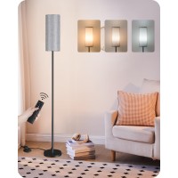 Goebleson Dimmable Floor Lamp For Living Room Corner Floor Lamp With Remote 66 Standing Tall Lamp Linen Lampshade 10W 800L