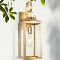 Yolsunes 19 Large Dusk To Dawn Outdoor Wall Light Gold Outside Farmhouse Wall Sconce Industrial Wall Mount Light Fixture Wa