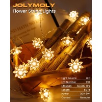 Flower String Lights 59 Ft 100 Led Fairy Lights Plug In With Remote Timer Connectable Twinkle Lights For Bedroom Wedding Patio C