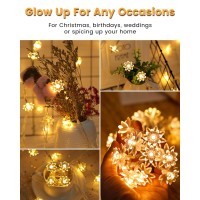 Flower String Lights 59 Ft 100 Led Fairy Lights Plug In With Remote Timer Connectable Twinkle Lights For Bedroom Wedding Patio C