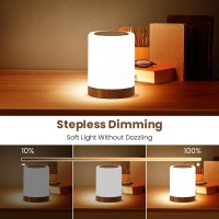 Funteam Night Light, Rechargeable Bedside Touch Lamp, Dimmable Night Light With Warm Light & Color Changing Rgb,Touch Color-Changing Ring, Portable Night Lamp Table Lamp For Bedrooms.