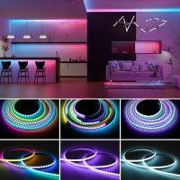 Btflighting Fcob Cob Xgb1338Ws2812B Ic Rgb 160Ledm 320Ic Led Strip Dc5V 65Ft Individual Addressable Flexible High Density U