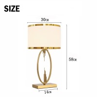 Yudizws Modern Metal Table Lamps With Fabric Shades, Modern Bedside Table Lamp Luxury Gold Decoration Desk Lamp E27 Night Lighting For Living Room Bedroom Coffee,Large