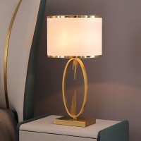 Yudizws Modern Metal Table Lamps With Fabric Shades, Modern Bedside Table Lamp Luxury Gold Decoration Desk Lamp E27 Night Lighting For Living Room Bedroom Coffee,Large