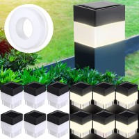 Hicarer 12 Pack Solar Fence Post Cap Lights 2In X 2In Solar Post Cap Lights Solar Fence Lights For Garden Solar Post Cap Light