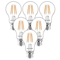 Paul Russells Led Filament Gls - Dimmable Bayonet Cap Fittings B22 Light Bulbs, 12Watt 1521Lumens Classic A60 Led Bulbs, 100W Equivalent, 2700K Warm White Dimmer Bc Energy Saving Lamps, Pack Of 6