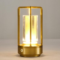 Jsxl Cordless Small Table Lamp, Lumisom Crystal Lamp, Decoration Atmosphere Night Light, 3 Colors Rechargeable Cordless Led Lights For Home Bedroom Decor (Gold)