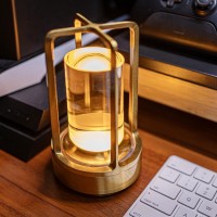 Jsxl Cordless Small Table Lamp, Lumisom Crystal Lamp, Decoration Atmosphere Night Light, 3 Colors Rechargeable Cordless Led Lights For Home Bedroom Decor (Gold)