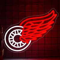 Ice Hockey Neon Sign Detroit Hockey Team Detroit Led Sign Sport Neon Lights Red Wings Hockey Light Hockey Club Decor Hockey Gif