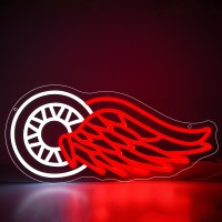 Ice Hockey Neon Sign Detroit Hockey Team Detroit Led Sign Sport Neon Lights Red Wings Hockey Light Hockey Club Decor Hockey Gif