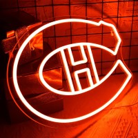 Ice Hockey Neon Sign Montreal Sports Hockey Team Canadiens Led Sign Sport Neon Lights Hockey Light Hockey Club Decor Hockey Gift