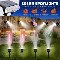 Cbiumpro 4Pack Solar Spot Lights Outdoor Adjustable Ip65 Waterproof Solar Landscape Spotlights Brightest Solar Powered Lights