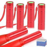 Hilngav 6 Pack Red Light Led Flashlight Mini Red Flashlight Red Torch For Astronomy Aviation Night Observation And Animal Obs