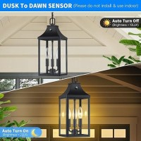 Large Outdoor Pendant Light Fixtures 3Light 15 Dusk To Dawn Exterior Hanging Lantern Porch Light Adjustable Black Hanging L