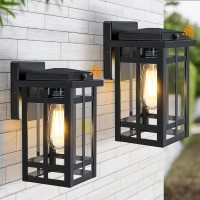 2 Packs Dusk To Dawn Outdoor Wall Lighting 976 Exterior Light Fixture Wall Mount For House Front Porch Light Black Antirus