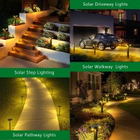 Jsot Solar Pathway Lights Outdoor 6 Pack Solarpowered Landscape Lighting For Outside Ip65 Waterproof Solar Lights For Backyar