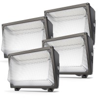 Litezone Glass Lens Wall Pack 120W Wall Pack Led Exterior Light 4Packs 18000Lm Led Wall Pack With Photocell For Yard Entryways