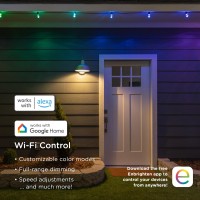 Enbrighten 2 Pack Led Premium Smart Color Changing String Lights 24Ft Black Cord 12 Shatterproof Acrylic Bulbs Weatherproof