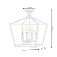 Jonathan Y Jyl7610E Plains Mini Lantern 12 4Light Iron Modern Farmhouse Led Flush Mount Office Living Room Family Room Di