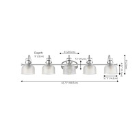 Jonathan Y Jyl7903A Virginia 4275 5Light Metalglass Led Vanity Light Traditional Classic Living Room Dining Room Bedroo